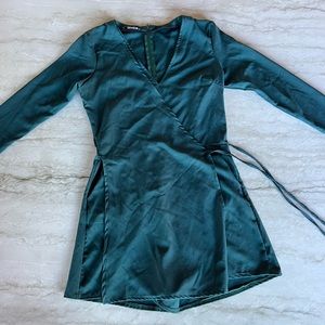 Wrap Romper Emerald Green